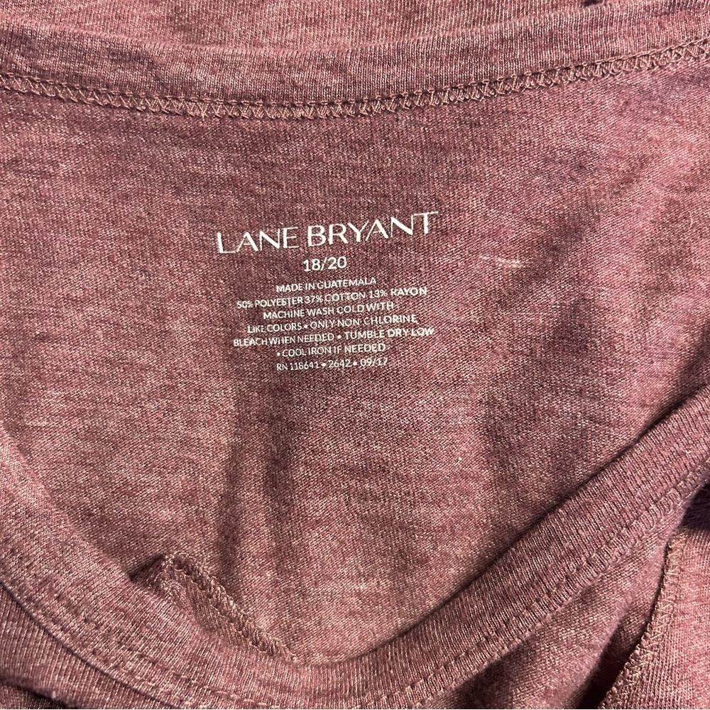 Lane Bryant Long Sleeve Purple Heather Cutout Top, Size 18/20 - Picture 4 of 4